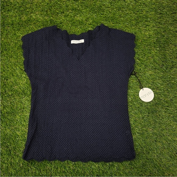 NWT Marysia Swim Beach Cover Up Top in Navy MSRP $198 Size 4 - Picture 2 of 2